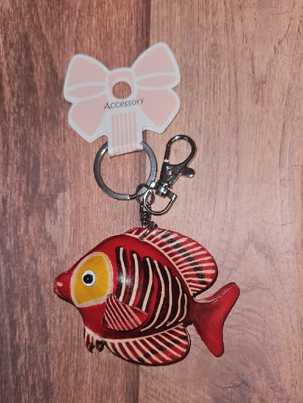 Leather 3d Fish Keychains. New